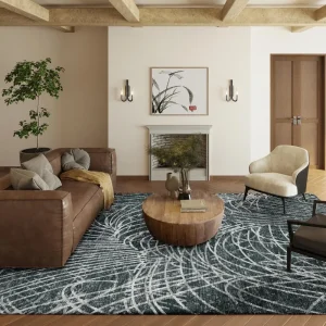 Rylee Charcoal Transitional Abstract 5' x 7'6" Area Rug Charcoal ARY32