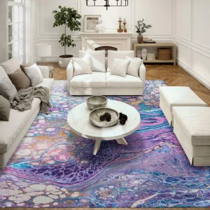 Karina Periwinkle Modern Abstract 10' x 14' Area Rug Periwinkle AKC49
