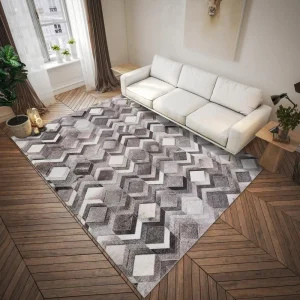 Laredo Gray Animal Patchwork 9' x 12' Area Rug Gray ALR35