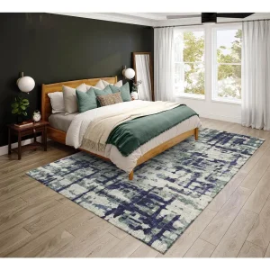 Bravado Purple Contemporary Abstract 8' x 10' Area Rug Purple ABV35