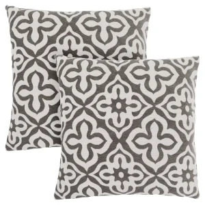 Pillows, Set Of 2, 18 X 18 Square, Insert Included, Decorative Throw, Accent